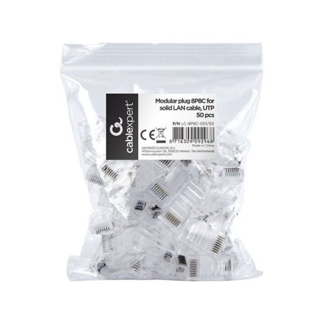 Gembird conector rj45 cat.5 utp sólidos 50 uds.