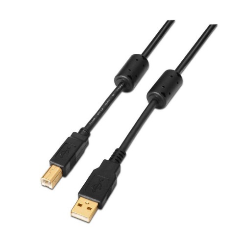 Aisens cable usb 2.0 impresora con ferrita - tipo a macho a tipo b macho - 2m - negro