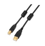 Aisens cable usb 2.0 impresora con ferrita - tipo a macho a tipo b macho - 2m - negro