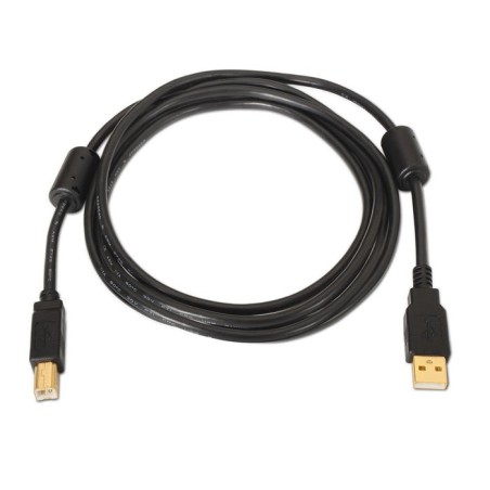 Aisens cable usb 2.0 impresora con ferrita - tipo a macho a tipo b macho - 2m - negro