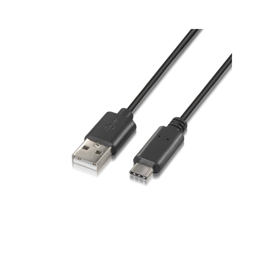 Aisens cable usb tipo c a usb a 2.0 - carga rapida - 0.50m - negro
