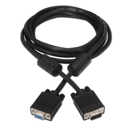 Aisens cable svga con ferrita - hdb15/macho-hdb15/hembra - 1.80m - negro