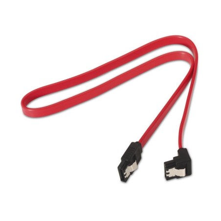 Aisens cable sata iii datos 6g datos acodado con anclajes - 0.5m para disco duro sata i - ii - iii ssd - rojo