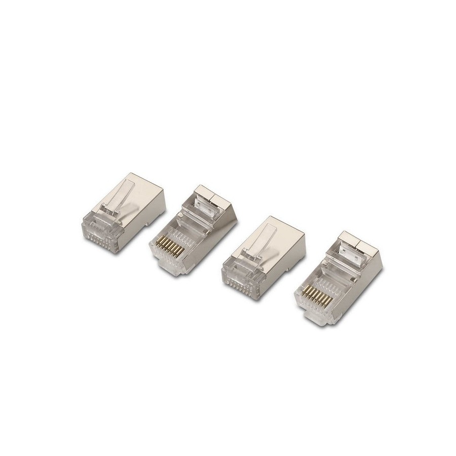 Aisens pack de 10 conectores rj45 8 hilos ftp cat.6 awg24 - plata