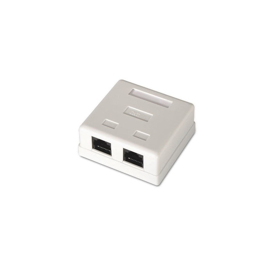 Aisens roseta de superficie rj45 cat.6 utp 2 tomas - blanco
