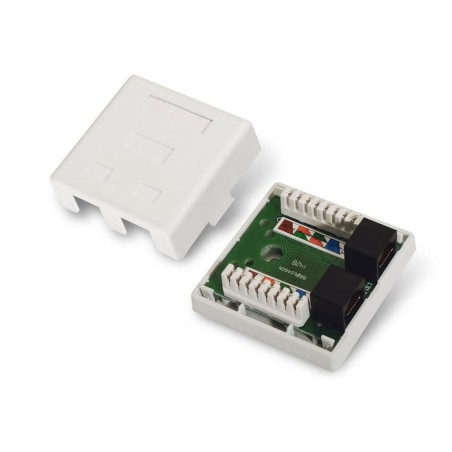 Aisens roseta de superficie rj45 cat.6 utp 2 tomas - blanco