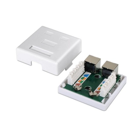 Aisens roseta de superficie rj45 cat.6 ftp 2 tomas - blanco