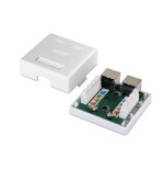 Aisens roseta de superficie rj45 cat.6 ftp 2 tomas - blanco