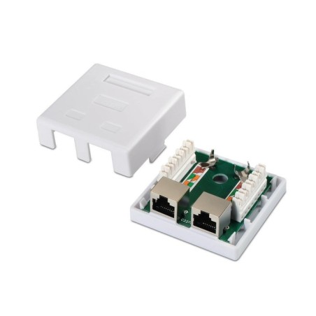Aisens roseta de superficie rj45 cat.6 ftp 2 tomas - blanco
