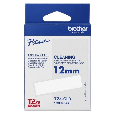 Brother tzecl3 cinta laminada de limpieza original - ancho 12mm x 100 usos