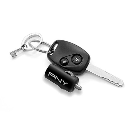 Pny cargador de coche carga rápida 2.4a x1 usb negro