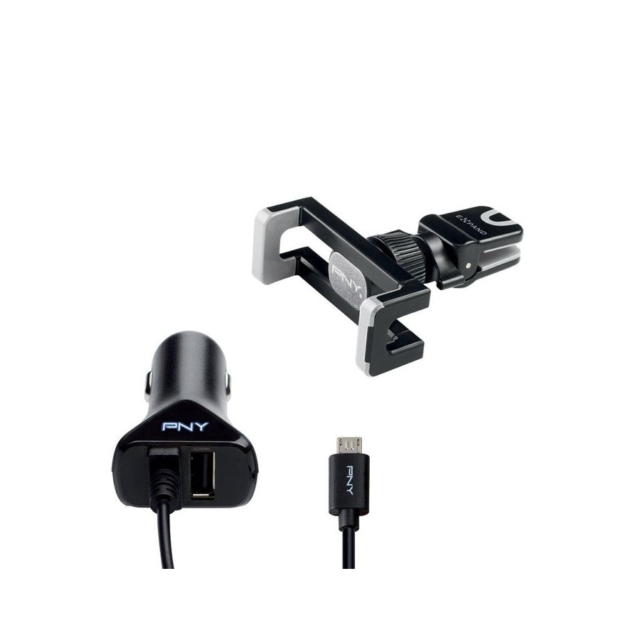 Pny road kit ( soporte + cargador doble + dual cable)