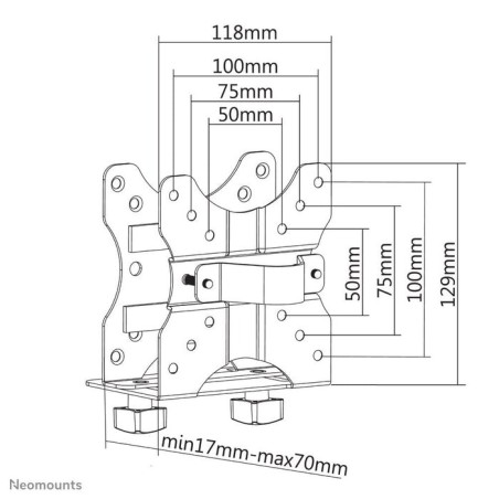 Neomounts by newstar select soporte thin client mount black for - vesa 50x50 to 100x100mm)