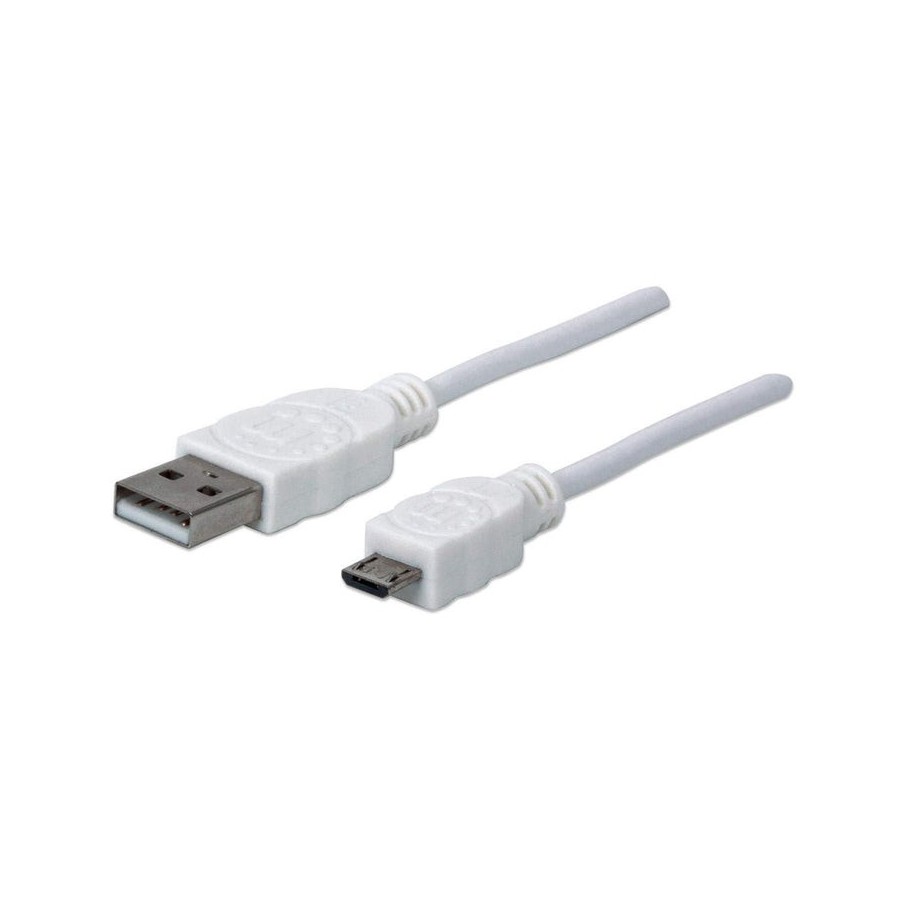 Manhattan 323987 cable usb 1 m 2.0 usb a micro-usb b blanco