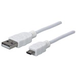 Manhattan 323987 cable usb 1 m 2.0 usb a micro-usb b blanco