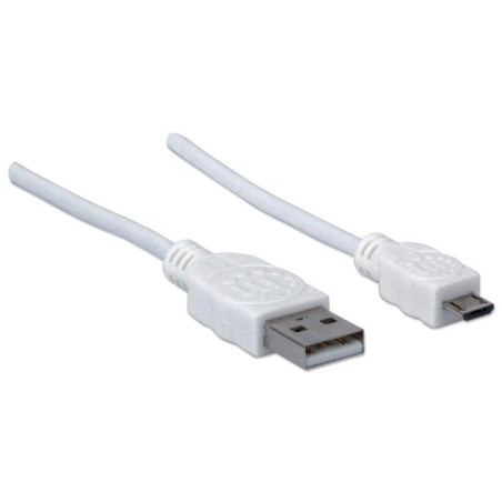 Manhattan 323987 cable usb 1 m 2.0 usb a micro-usb b blanco