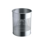 Papelera durable metal redonda 15l perforación 165mm plata