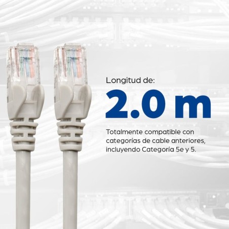 Intellinet 2m cat6 cable de red u/utp (utp) gris