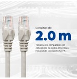 Intellinet 2m cat6 cable de red u/utp (utp) gris