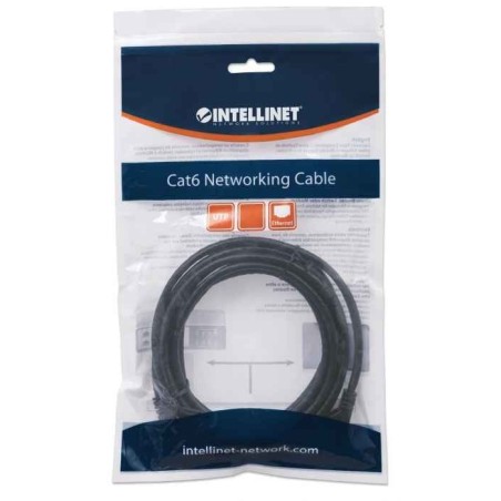 Intellinet patchkabel rj45 u/utp cat6 0.50m hebelschutz schw
