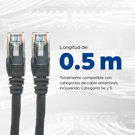 Intellinet patchkabel rj45 u/utp cat6 0.50m hebelschutz schw