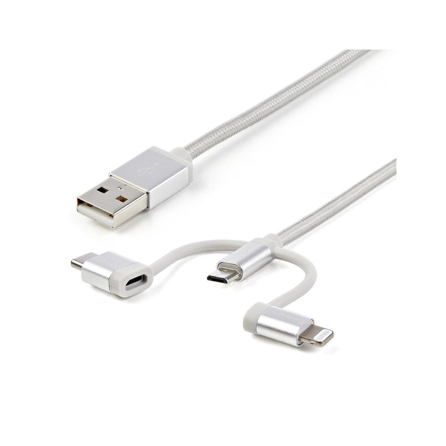 Startech cable lightning usb a lightning, usb-c y micro usb para iphone ipad y tablet