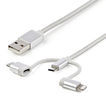 Startech cable lightning usb a lightning, usb-c y micro usb para iphone ipad y tablet