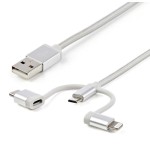 Startech cable lightning usb a lightning, usb-c y micro usb para iphone ipad y tablet