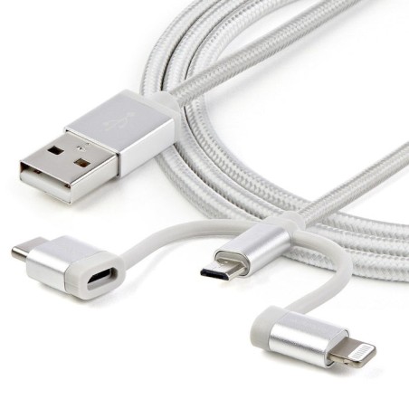 Startech cable lightning usb a lightning, usb-c y micro usb para iphone ipad y tablet
