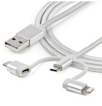 Startech cable lightning usb a lightning, usb-c y micro usb para iphone ipad y tablet