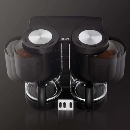 Cafetera de goteo krups duothek plus 1 l, 2200 w, negro