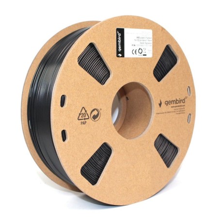 Gembird bobina de filamento abs 1.75mm 1kg negro