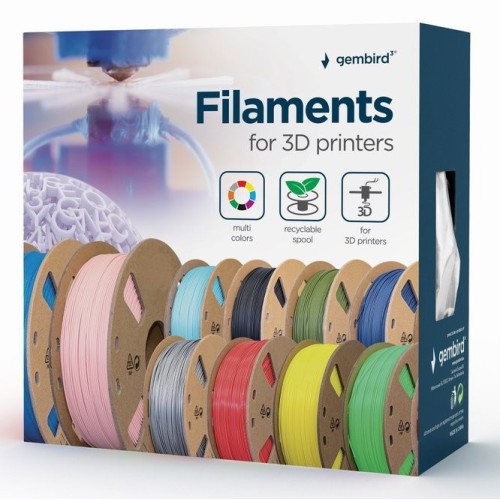 Gembird bobina de filamento abs 1.75mm 1kg rojo fluorescente