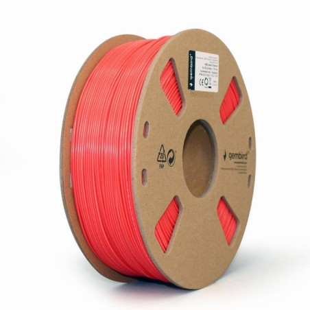 Gembird bobina de filamento abs 1.75mm 1kg rojo fluorescente