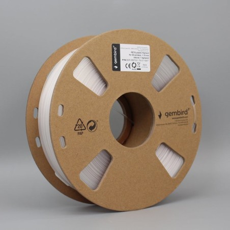 Gembird bobina de filamento petg 1.75mm 1kg natural
