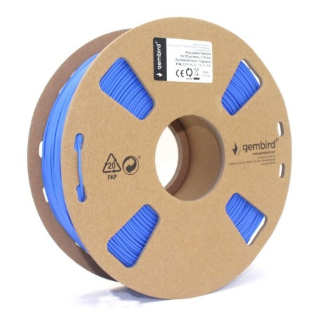 Bobina de filamento pla 1.75mm 1kg azul florescente