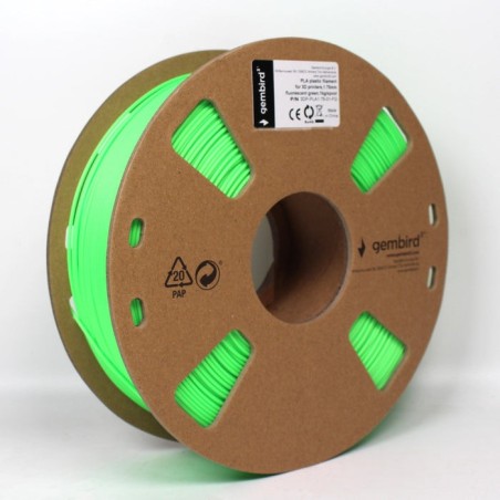 Gembird 3dp-pla1.75-01-fg material de impresión 3d ácido poliláctico (pla) verde fluorescente 1 kg