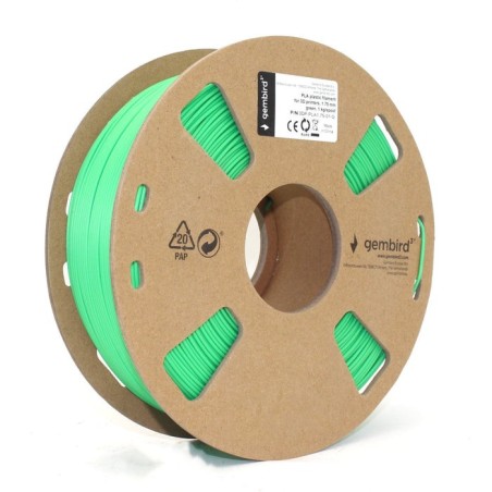 Gembird bobina de filamento pla 1.75mm 1kg verde