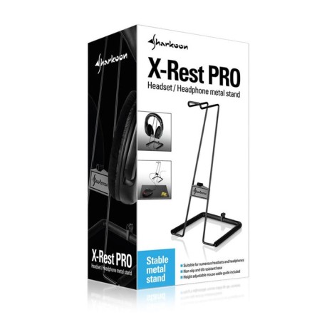 Soporte auriculares sharkoon x-rest pro metalico negro