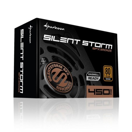 Fuente de alimentación sharkoon 450w sfx silent storm 80bron