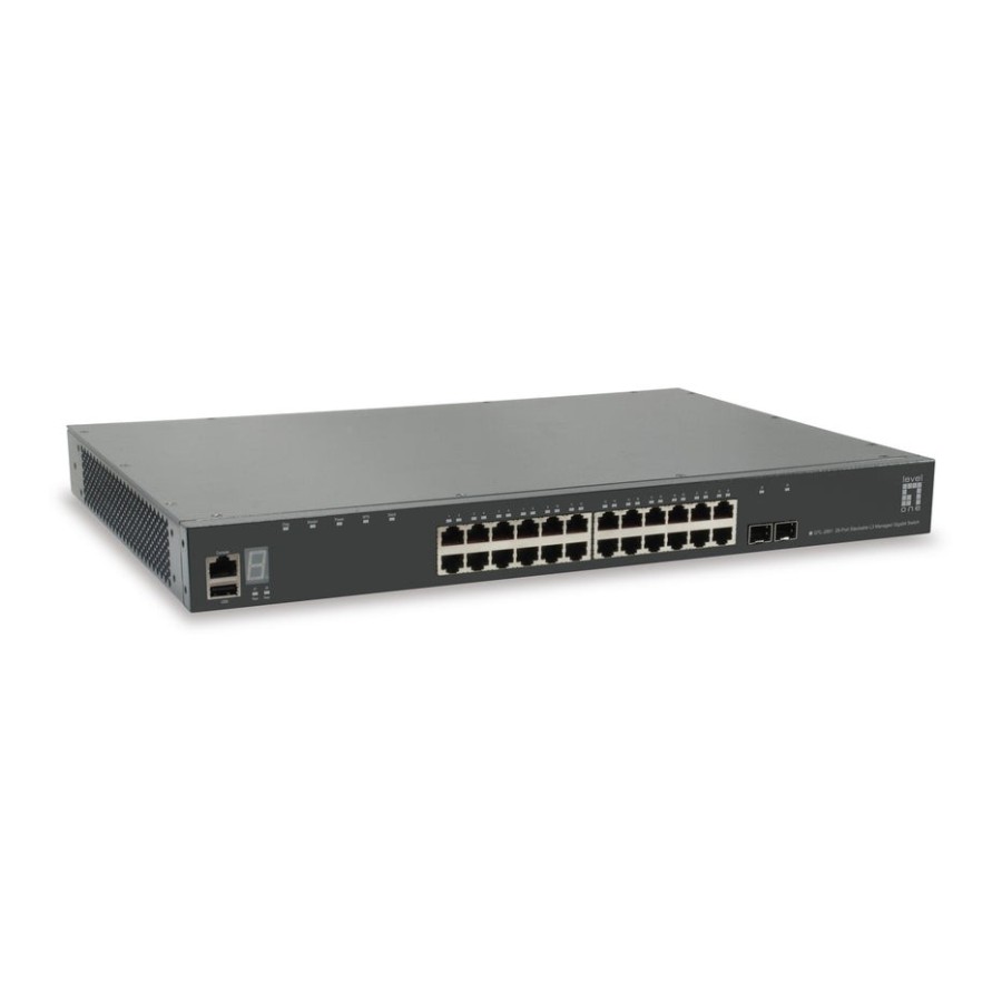 Levelone switch 28x ge gtl-2891 1xge 2xgsfp 19"