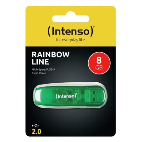 Pendrive intenso 8gb 3502460 rainbow line verde