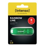 Pendrive intenso 8gb 3502460 rainbow line verde