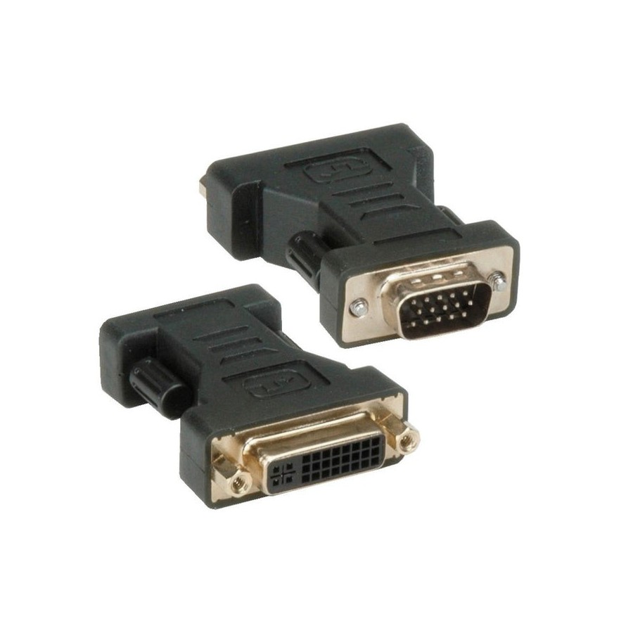 Adaptador techly dvi - vga f/m dvi-i gris