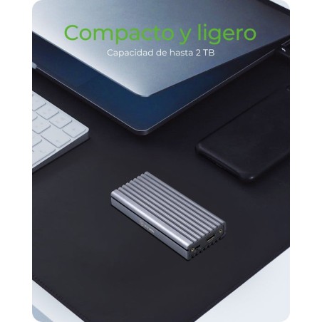 Icy box ib-1817m-c31 m.2 caja externa para unidad de estado sólido (ssd) gris