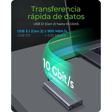Icy box ib-1817m-c31 m.2 caja externa para unidad de estado sólido (ssd) gris