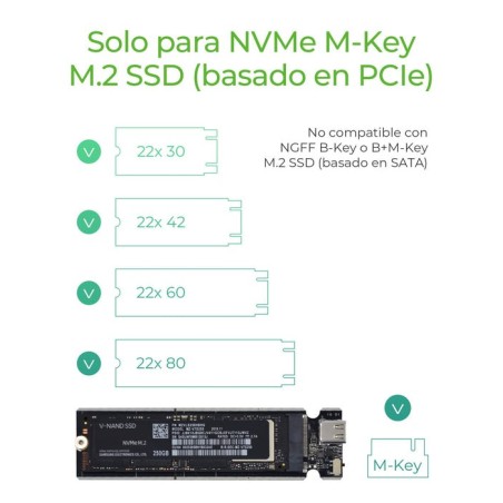 Icy box ib-1817m-c31 m.2 caja externa para unidad de estado sólido (ssd) gris