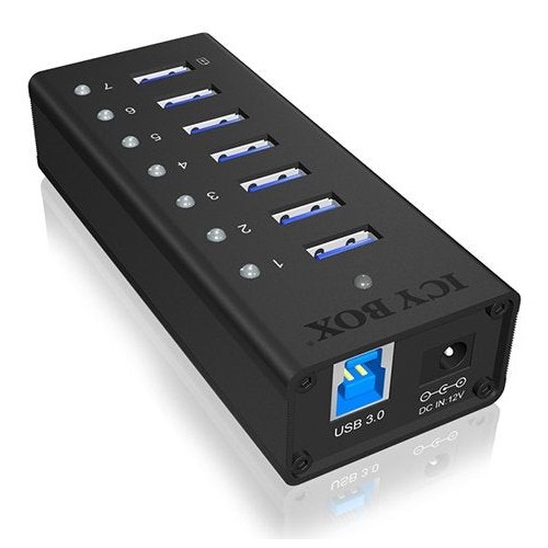 Hub  7-port icybox usb 3.0 ib-ac618 aluminium