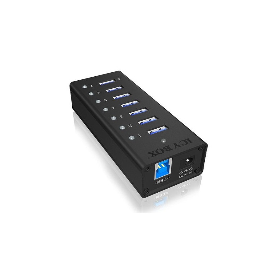 Hub  7-port icybox usb 3.0 ib-ac618 aluminium