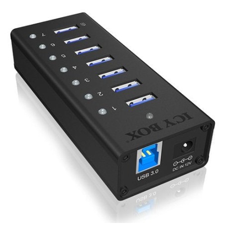Hub  7-port icybox usb 3.0 ib-ac618 aluminium